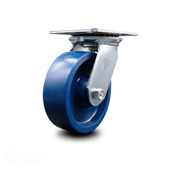 Service Caster 6 Inch Heavy Duty Top Plate Solid Poly Swivel Caster with Roller Bearing SCC SCC-35S620-SPUR - main